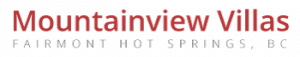 Mountain View Villas, Fairmont Hot Springs, BC logo with red and grey text